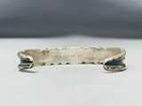 Signed Vintage Native American Navajo Snake Eyes Turquoise Sterling Silver Bracelet Old-Nativo Arts