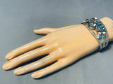 Rare Vintage Native American Zuni Turquoise Kachina Sterling Silver Bracelet-Nativo Arts