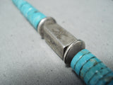 Native American Breathtaking Vintage Santo Domingo Turquoise Sterling Silver Necklace Old-Nativo Arts