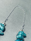 308 Gram Mind Blowing Native American Navajo Turquoise Nugget Sterling Silver Tube Necklace-Nativo Arts