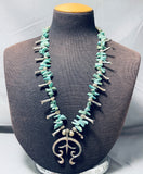 Glorious Vintage Native American Navajo Royston Turquoise Sterling Silver Squashblossom Necklace-Nativo Arts