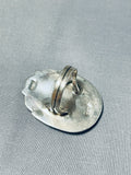Outstanding Vintage Native American Navajo Pilot Mountain Turquoise Sterling Silver Huge Ring-Nativo Arts