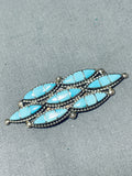 One Of The Most Unique Vintage Native American Zuni Turquoise Sterling Silver Pin-Nativo Arts