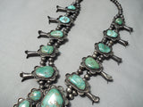 Authentic Vintage Native American Navajo Turquoise Sterling Silver Squash Blossom Necklace-Nativo Arts