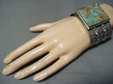 Magnificent San Felipe 8 Turquoise Sterling Silver Bracelet-Nativo Arts