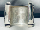 Best Vintage Native American Navajo Thomas Singer Buffalo Sterling Silver Bracelet-Nativo Arts