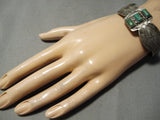 Late 1800's Early 1900's Vintage Native American Navajo Cerrillos Turquoise Bracelet-Nativo Arts