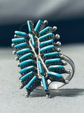 Extremely Important Alice Quam Vintage Native American Zuni Turquoise Sterling Silver Ring-Nativo Arts