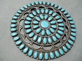 Larry Moses Begay Vintage Native American Navajo Turquoise Teardrop Sterling Silver Pin-Nativo Arts