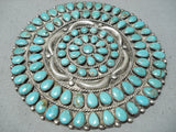 Jim Begay Vintage Native American Navajo Turquoise Cluster Sterling Silver Pin Pendant-Nativo Arts