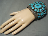 Museum Huge Vintage Native American Navajo Turquoise Sterling Silver Bracelet-Nativo Arts