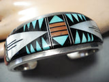 Native American Eleanor Weeka Vintage Zuni Turquoise Sterling Silver Thick Bracelet-Nativo Arts