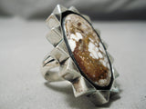 Important Vintage Native American Navajo Derrick Gordan Agate Sterling Silver Ring-Nativo Arts