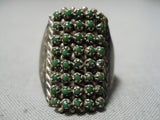 One Of The Best Vintage Native American Zuni Cerrillos Turquoise Sterling Silver Snake Eyes Ring-Nativo Arts