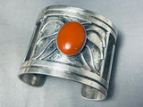 Most Unique Vintage Native American Navajo Domed Sandstone Signed Sterling Silver Bracelet-Nativo Arts
