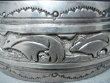 Detailed!! Vintage Native American Navajo Bear Sterling Silver Bracelet-Nativo Arts