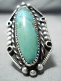 Incredible Vintage Native American Hopi Pilot Mountain Turquoise Sterling Silver Ring Old-Nativo Arts