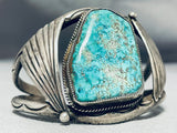 Museum Vintage Native American Navajo Huge Pilot Mountain Turquoise Sterling Silver Bracelet-Nativo Arts