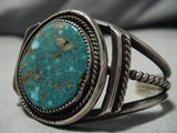 Exquisite Vintage Navajo Turquoise Sterling Silver Native American Bracelet Old-Nativo Arts