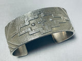 Tremendous Native American Navajo Sterling Silver Cross Bracelet Signed-Nativo Arts