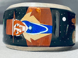 One Of The Best Ever Native American Navajo Turquoise Inlay Sterling Silver Bracelet-Nativo Arts
