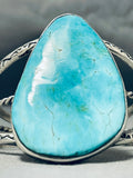 Colossal San Felipe 8 Turquoise Teardrop Sterling Silver Jake Francosa Bracelet-Nativo Arts