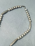 Rare Longer 30 Inch Vintage Native American Navajo Royston Turquoise Sterling Silver Necklace-Nativo Arts