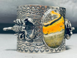 Huge Honeybee Jasper Native American Sterling Silver Scorpion Bracelet-Nativo Arts