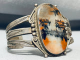 One Of The Best Vintage Native American Navajo Petrified Wood Sterling Silver Bracelet-Nativo Arts