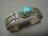 Important Jeanette Dale Native American Navajo Royston Turquoise Sterling Silver Bracelet Cuff-Nativo Arts