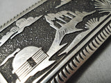 Rare New Mexico Shiprock Vintage Native American Navajo Thomas Singer Sterling Silver Buckle-Nativo Arts