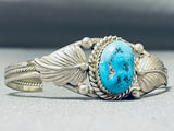 Fabulous Vintage Native American Navajo Kingman Turquoise Sterling Silver Bracelet-Nativo Arts