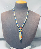 Native American Important Vintage Santo Domingo Turquoise Inlay Sterling Silver Necklace-Nativo Arts