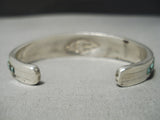 Thick Heavy!! Vintage Native American Navajo #8 Turquoise Sterling Silver Bracelet Old-Nativo Arts