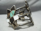 Best Vintage Zuni Native American Eagle Turquoise Sterling Silver Bracelet-Nativo Arts