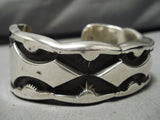 The Heaviest Vintage Native American Navajo Hand Tooled Sterling Silver Bracelet- 223 Grams!!!-Nativo Arts