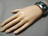 Incredible Vintage Native American Navajo Royston Turquoise Sterling Silver Bracelet Old-Nativo Arts