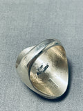 Heavy Men's Thick Native American Navajo Turquoise Sterling Silver Ring-Nativo Arts