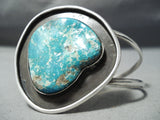 Shadow Mote Vintage Native American Navajo Gilbert Turquoise Sterling Silver Bracelet Old-Nativo Arts