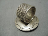 Important Vintage Native American Navajo Alex Sanchez Turquoise Sterling Silve Rring-Nativo Arts
