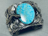 Native American 217 Gram Monster Lizard San Felipe Turquoise Sterling Silver Bracelet-Nativo Arts