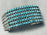 One Of The Best Ever Vintage Native American Zuni Turquoise Snake Eyes Sterling Silver Bracelet-Nativo Arts