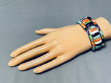 Native American Extremely Rare Carlos Eagle Vintage Turquoise Inlay Sterling Silver Bracelet-Nativo Arts