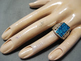 Beautiful Vintage Navajo Native American Turquoise Sterling Silver Ring-Nativo Arts