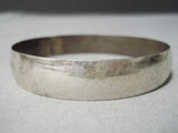 Wonderful Vintage Native American Navajo Hand Tooled Sterling Silver Bangle Bracelet-Nativo Arts