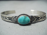 Important Sunny Reeves Native American Navajo Turquoise Sterling Silver Bracelet Cuff-Nativo Arts