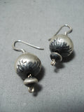 Fabulous Navajo Native American Sterling Silver Earrings-Nativo Arts