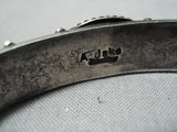 Important Albert Jake Vintage Native American Navajo Turquoise Sterling Silver Bracelet-Nativo Arts