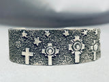 One Of The Most Unique Ever Vintage Native American Zuni Sterling Silver Cross Bracelet-Nativo Arts