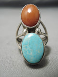 Important Tommy Jackson #8 Turquoise Vintage Native American Navajo Sterling Silver Ring-Nativo Arts